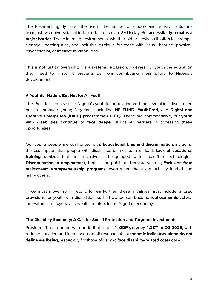 JonapwdNg's tweet photo. #IndependenceMessage to Nigerians with Disabilities – 65th Anniversary of Nigeria’s Nationhood by the Joint National Association of Persons with Disabilities (JONAPWD)
Fellow Nigerians with Disabilities,
Click here to read the full speech: https://t.co/IiGVZ86qIt https://t.co/tem9yQaVaJ
