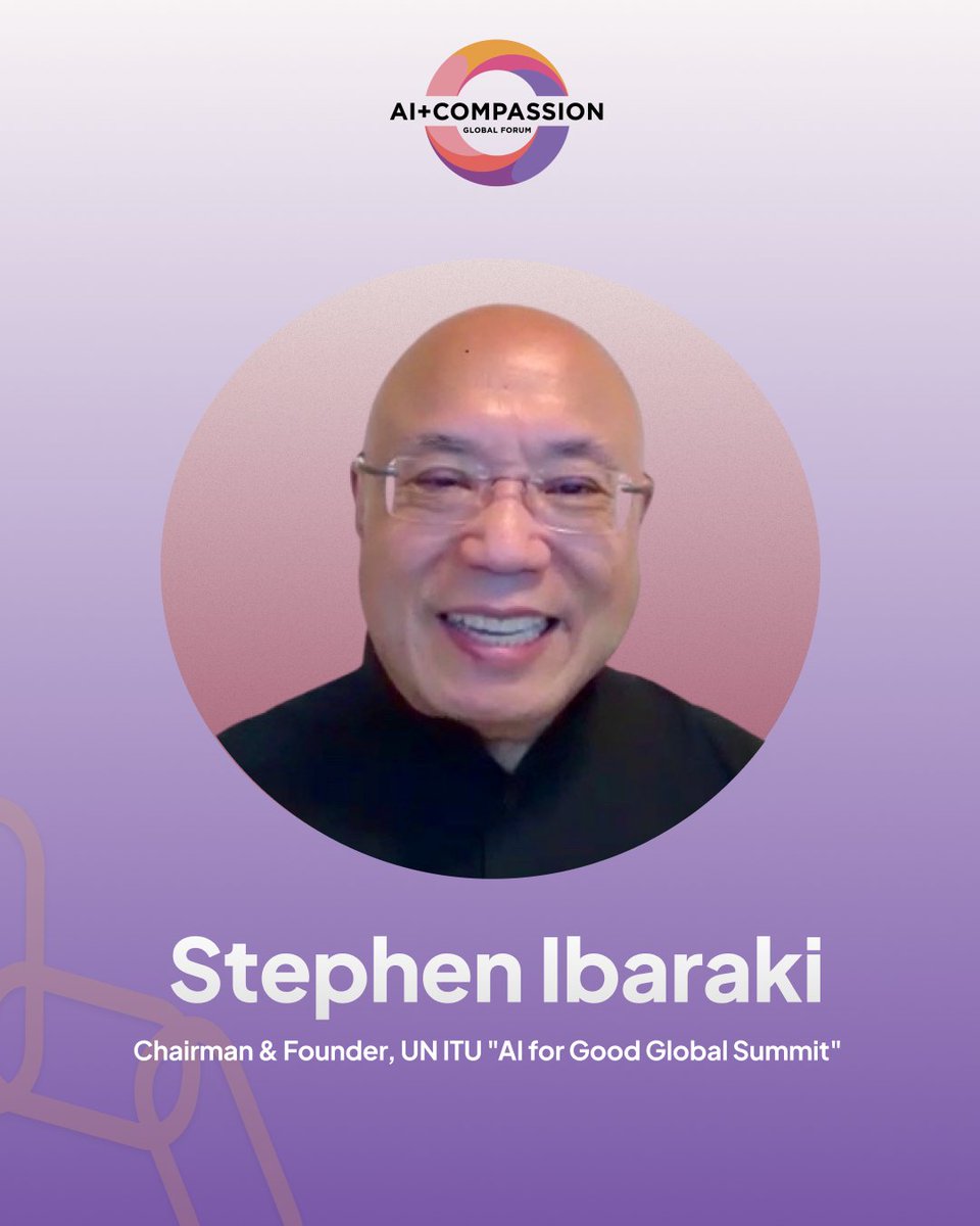 Meet Stephen Ibaraki, Chairman &amp; Founder, UN ITU "AI for Good Global Summit"!
At AI+Compassion Global Forum 2025, he will share how AI can be designed with empathy, ethics, and care for people and the planet.
📅 2 October 2025
🔗: compassionai.io/speakers/steph…