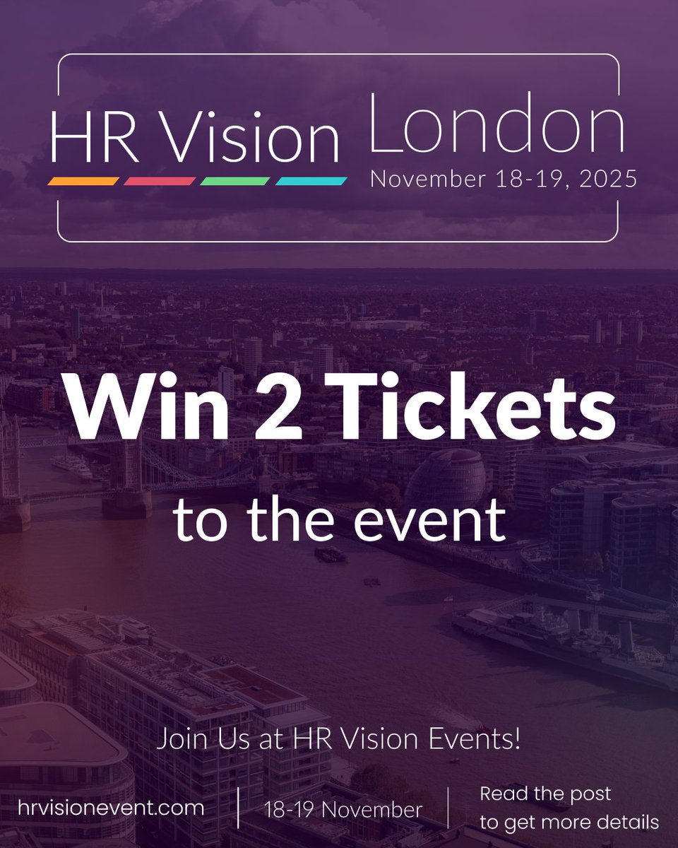 🌟 Want to take your HR career to the next level?

Here’s your chance to win 2 tickets to HR Vision London — the event every HR leader should attend. Join us this November to learn from top HR executives, connect with peers and thought leaders, and discover the latest strategies