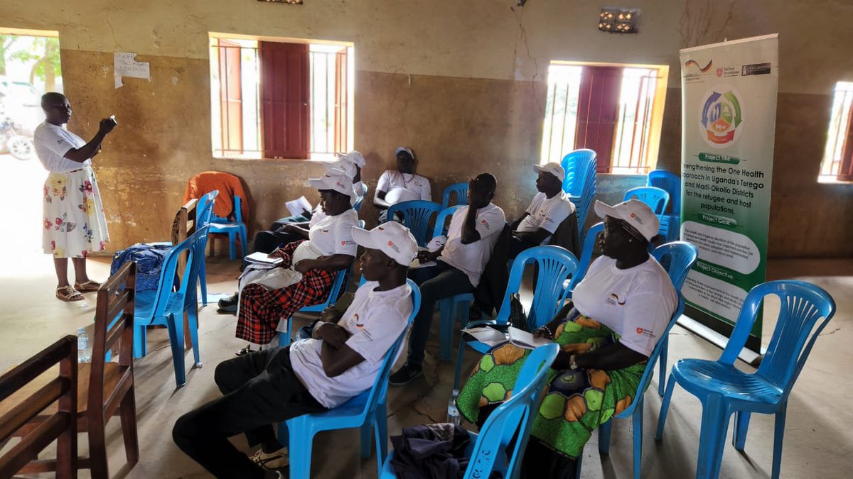 Day 2: The market committee and Meat traders being taken through good Food Hygiene and Safety practices in the market by a Health inspector  in Terego district during a One Health Approach refresher training.