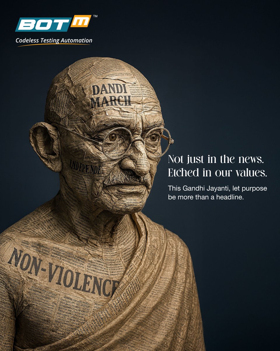 Botm_Testing's tweet image. Not just in history, but in every step forward - Gandhiji’s values of truth, non-violence, and purpose remain our guiding force.
This Gandhi Jayanti, BOTm salutes the spirit that transforms resolve into action. ✨
.
.
#BOTm #GandhiJayanti #GandhiJayanti2025 #MahatmaGandhi