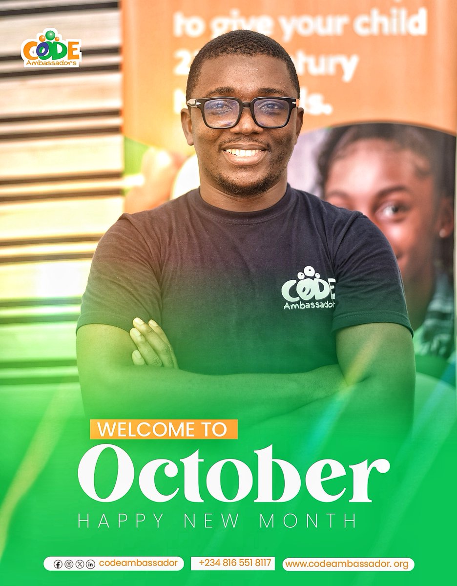 codeambassadors's tweet image. Welcome to October💚

This month, we keep doing what we love best, which is, guiding children, teens, and families to embrace technology, creativity, and possibilities without limits.
Happy new month!!!🎉
#CodeAmbassadors #Codingschool #Tech