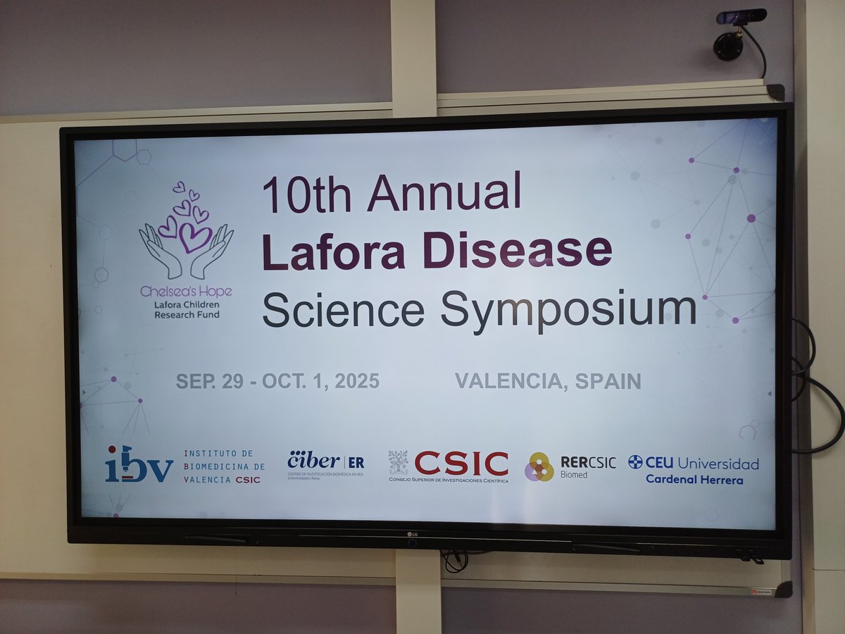IBV_CSIC's tweet image. Hoy finaliza el 10th Annual Lafora Disease Science Symposium celebrado en Valencia y organizado por Pascual Sanz @sanz_lab del @IBV_CSIC, con la colaboración de @uchceu @Chelseashopela1 RERCSIC-Biomed @CSIC; CIBERER; @CSICval 
#LaforaDisease
