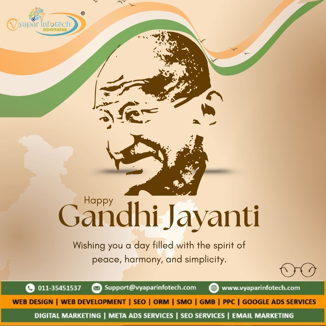 VyaparInfotech's tweet image. On Gandhi Jayanti, let&apos;s embrace the timeless values that shaped a nation. May the principles of truth, non-violence, and simplicity guide us toward a better tomorrow. 

Happy Gandhi Jayanti! 🕊️🇮🇳 

#GandhiJayanti #Bapu #PeaceAndHarmony  #MahatmaGandhi #VyaparInfotech