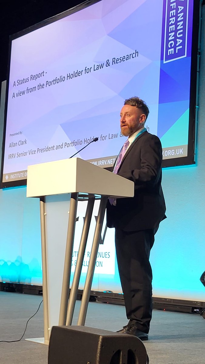 In the first session of the conference, Allan Clark, IRRV Senior Vice President and IRRV Portfolio Holder for Law &amp; Research is discussing, A Status Report – A View from the IRRV Portfolio Holder for Law &amp; Research. #IRRVAnnual