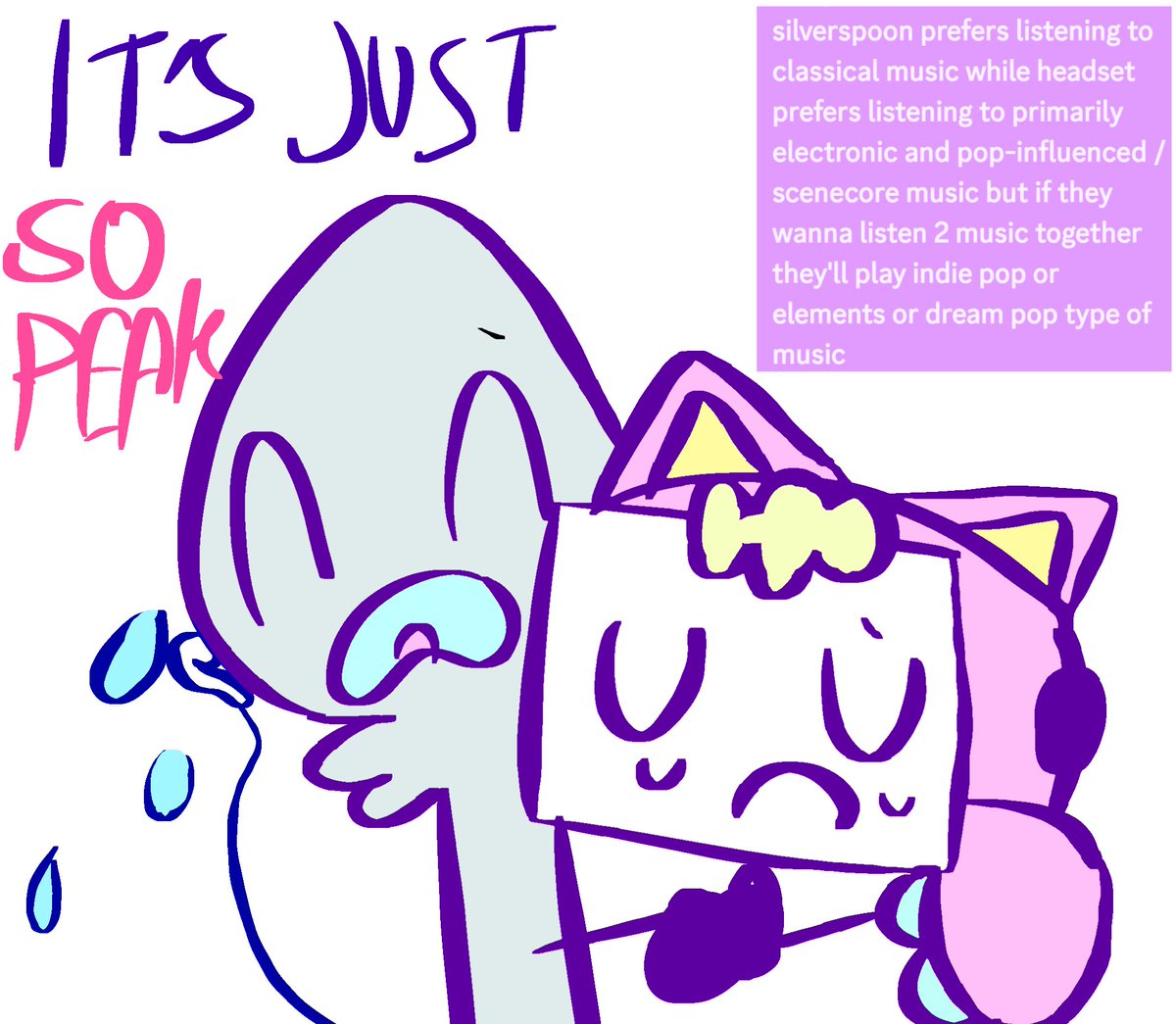 spoonkissr's tweet photo. they listen to music using headset which means headset just detached her tail and temporarily replaced it LMAO #silverset https://t.co/pPH7nLR4T3