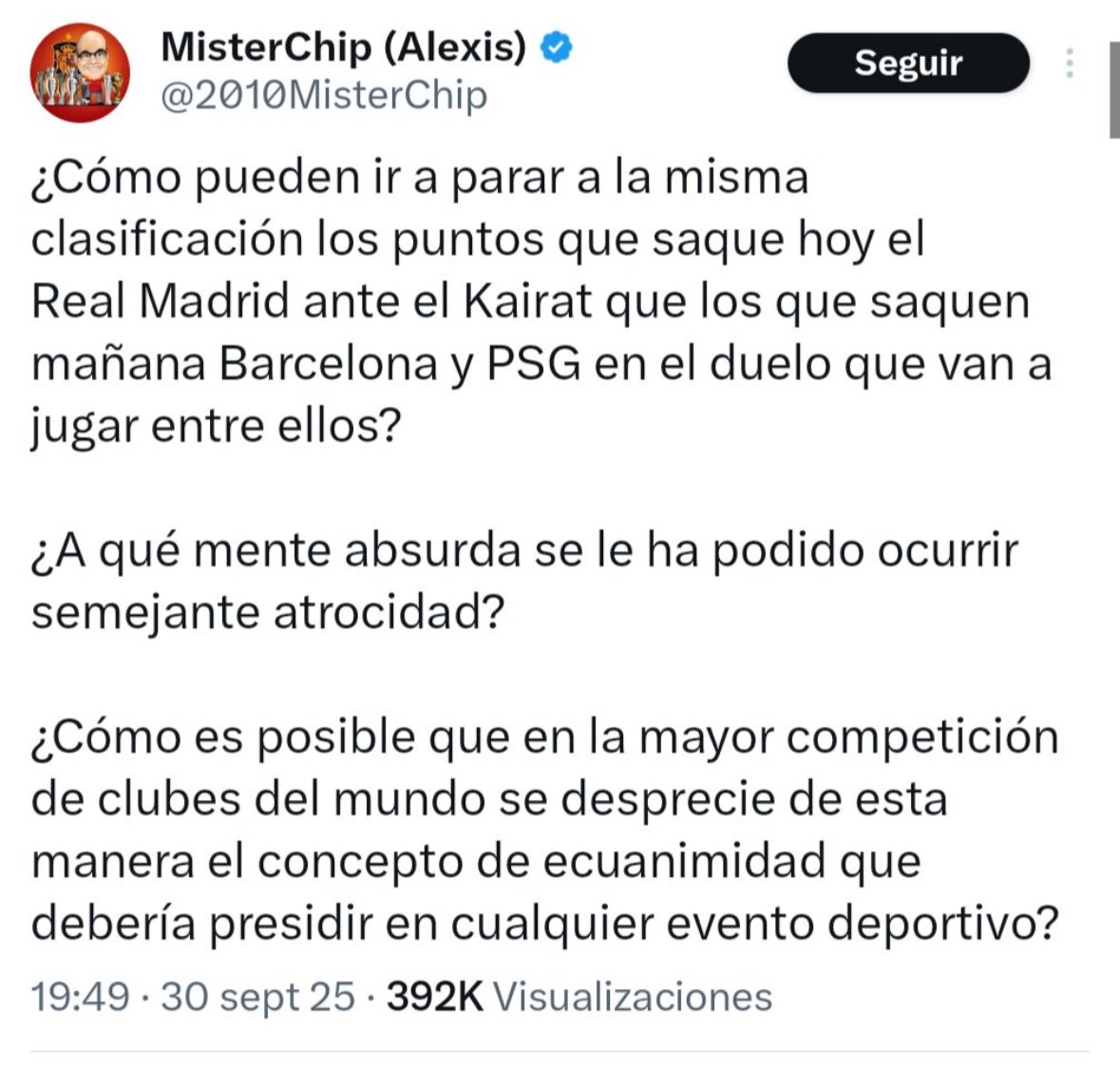 Bruce Wayne (@elmozo7) on Twitter photo Alexis <a href="/2010MisterChip/">MisterChip (Alexis)</a> es uno de los apóstoles del ‘Gánatelo en el campo’ que financió muy gustosamente <a href="/LaLiga/">LALIGA</a> de <a href="/Tebasjavier/">Javier Tebas Medrano</a>
Al final sólo hay que dejarles hablar para que se delaten ellos solitos… Alexis <a href="/2010MisterChip/">MisterChip (Alexis)</a> es uno de los apóstoles del ‘Gánatelo en el campo’ que financió muy gustosamente <a href="/LaLiga/">LALIGA</a> de <a href="/Tebasjavier/">Javier Tebas Medrano</a>
Al final sólo hay que dejarles hablar para que se delaten ellos solitos…