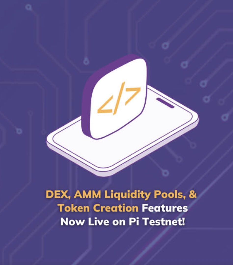 🚨Big Breaking : #PiNetwork 🚨

DEX, AMM Liquidity Pools &amp; Token Creation now live on $Pi Testnet! 🔥

This looks like the first step towards Smart Contracts on Pi ⚡

Utility, Web3 &amp; real dApps are getting closer than ever! 🚀✨

<a href="/PiCoreTeam/">Pi Network</a> #Web3 #Crypto #Pioneers #Altcoins