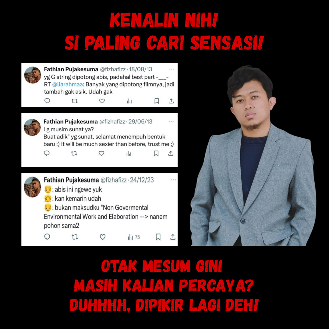 IvanYosh1's tweet photo. Fathian Hafiz Aulia sudah terbiasa dengan cara kotor: dulu seksual eksplisit, kini adu domba masyarakat. https://t.co/3FxVhzBs8O