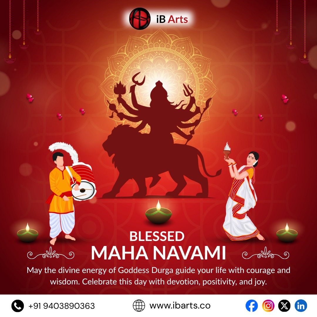 ib_arts_pvt_ltd's tweet image. 🎉🕉️ Happy Maha Navami! 🕉️🎉

Let Goddess Durga’s blessings bring strength 💪, wisdom 📜, and endless happiness 🌸💖 into your life.
Celebrate this sacred day with joy and devotion 🌟.

#iBArts #BlessedDay #DivinePower #GoddessDurga #JoyfulMoments #Navami #DurgaPuja #MaaDurga