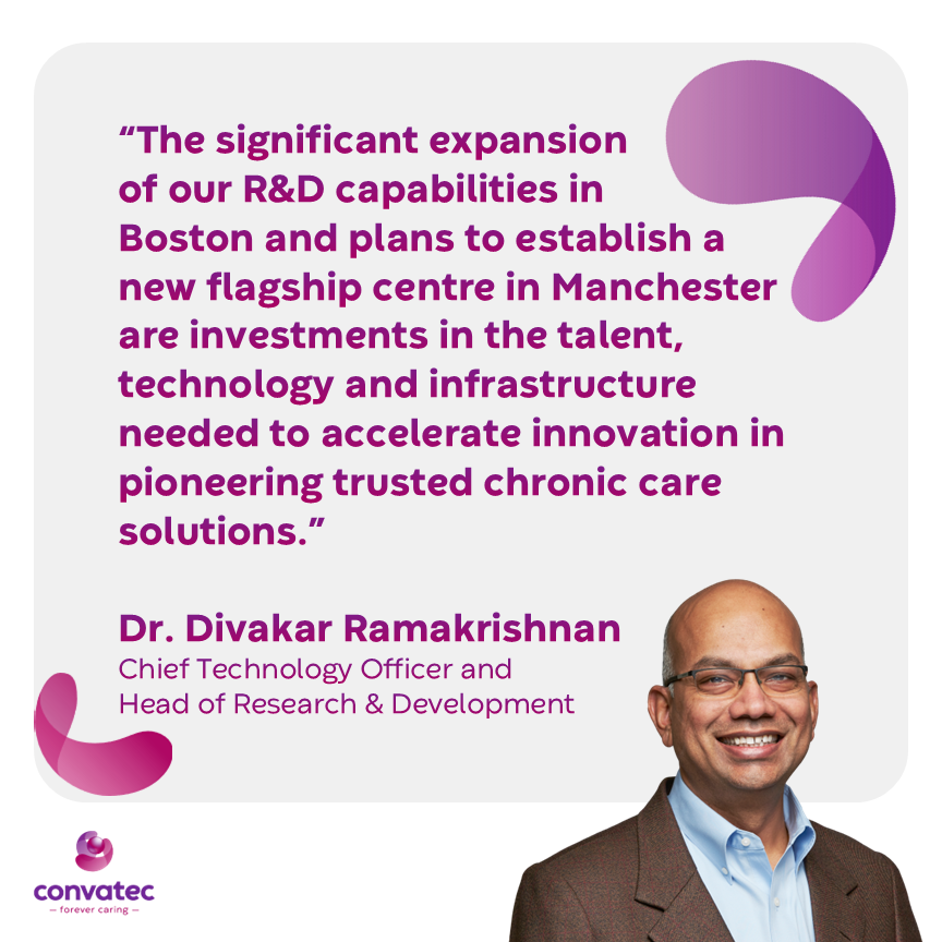 Convatec's tweet image. We’re excited to announce plans for more than $1bn global investment in R&D over the next decade, including a significant expansion of our facilities in Boston, US, and a new flagship hub in Manchester, UK.
Press release: brnw.ch/21wWftO
#ForeverCaring #LifeSciences