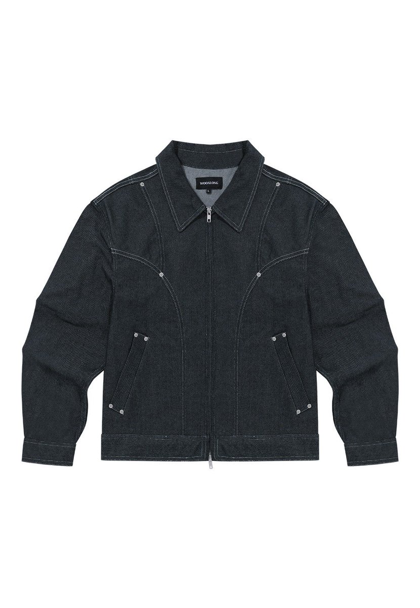 251001 🫧 #TEN #TENLEE

WOOALONG | Non-fade curve stitch denim jacket - indigo