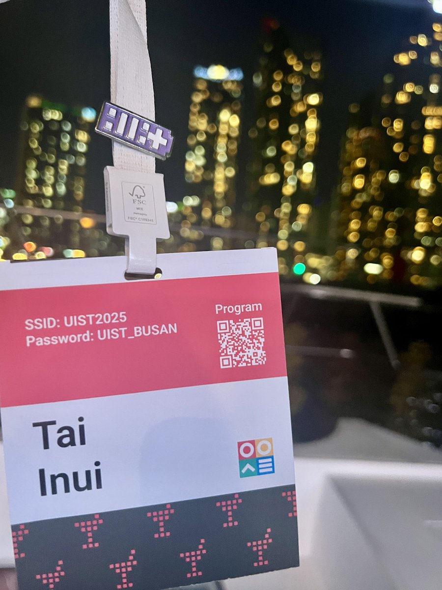 ti_556's tweet photo. Had an amazing time at my first UIST! 
Met so many inspiring people at such a beautiful venue 🥰
I was a little nervous as an undergrad, but it was such a pleasure to be part of this wonderful community🙌
#UIST2025 #UISTChallenge @ACMUIST https://t.co/NHuiiFqz8g