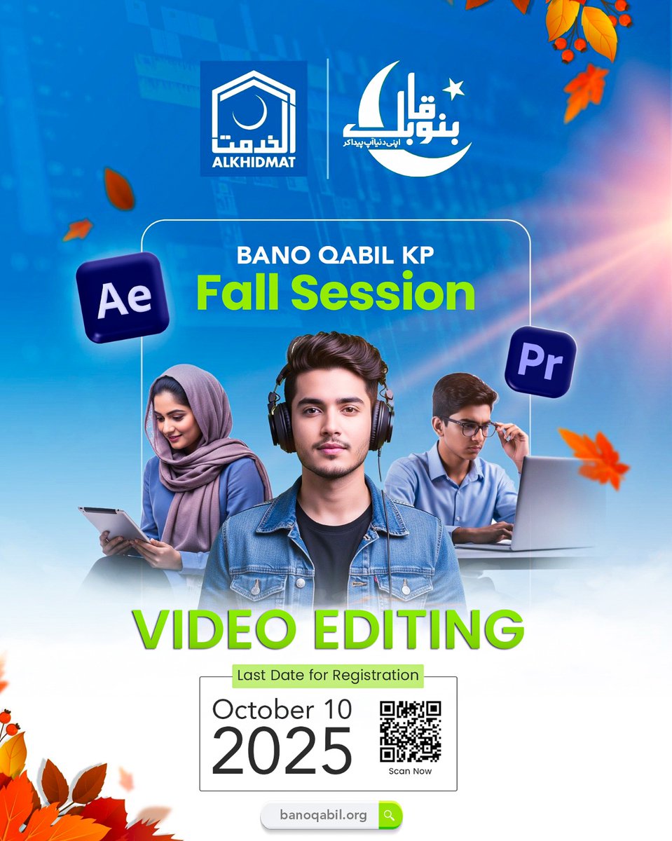 KpAlkhidmat's tweet photo. ๐๐ผ๐ถ๐ป ๐๐ฎ๐ป๐ผ๐ค๐ฎ๐ฏ๐ถ๐น โ ๐๐ฎ๐น๐น ๐ฆ๐ฒ๐๐๐ถ๐ผ๐ป in ๐๐๐๐๐ค ๐๐๐๐ฉ๐๐ฃ๐ & ๐ผ๐ฃ๐๐ข๐๐ฉ๐๐ค๐ฃ๐จ and bring ideas into life visually.
Register now at ๐ https://t.co/zpP1hXX2QI
#BanoQabil4 #FallSession #FreeITCourses #TechForYouth #LearnAndGrow #BanoQabil #KPK
#Alkhidmat https://t.co/StfA1K68pG