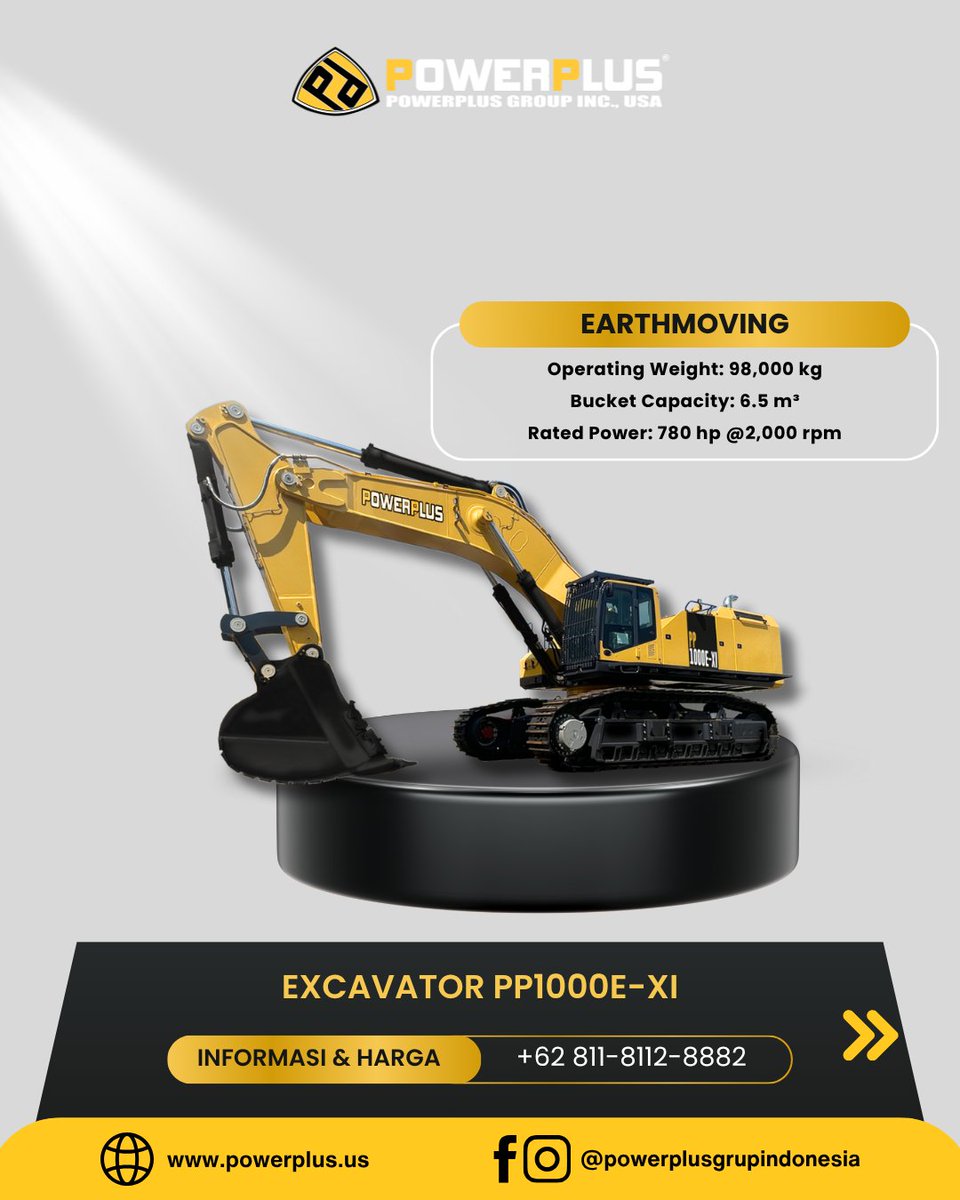 PowerplusgrupID's tweet image. Butuh Excavator ukuran jumbo?
POWERPLUS hadir dengan pilihan unit bertenaga, siap untuk proyek besar Anda! 

#POWERPLUS #excavator #jualexcavator #excavatorjakarta #excavatorkalimantan #excavatorsumatra #excavatorindonesia #alatberat #jualalatberat