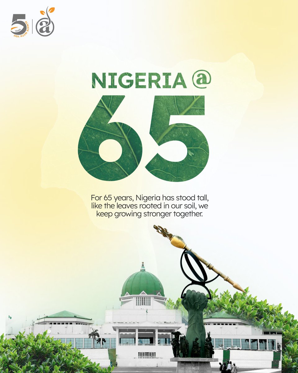 As Nigeria marks her Independence, we at Agriarche are also celebrating 5 years of sowing seeds of change and harvesting impact. 

One nation. One vision. One future. 

Happy Independence Day, Nigeria

#independenceday #NigeriaAt65