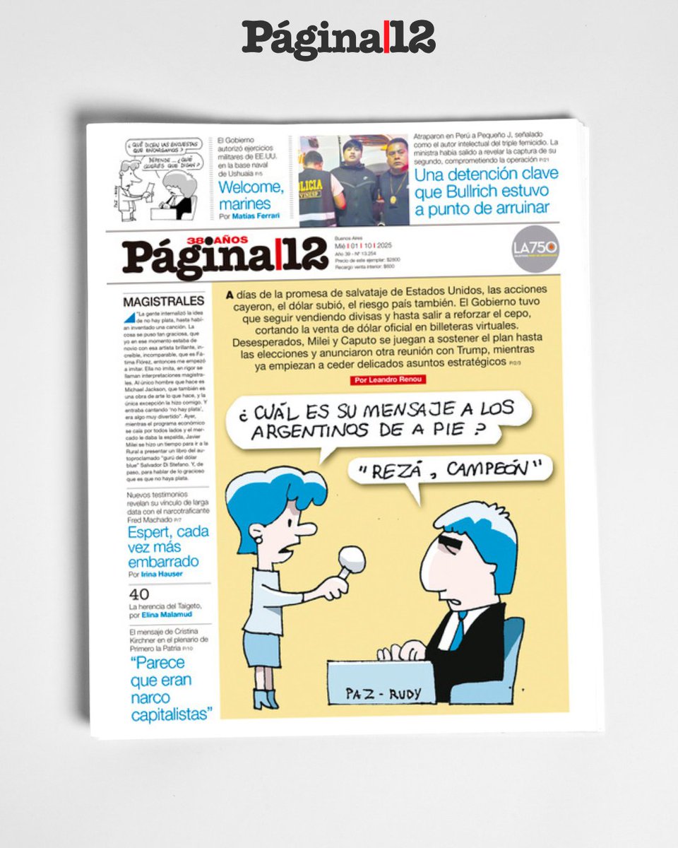 A días de la promesa de salvataje de EE.UU., el Gobierno tuvo que seguir vendiendo divisas y hasta salir a reforzar el cepo, cortando la venta de dólar oficial en billeteras virtuales. Milei y Caputo anunciaron otra reunión con Trump | Por Leandro Renou bit.ly/3IMqm89