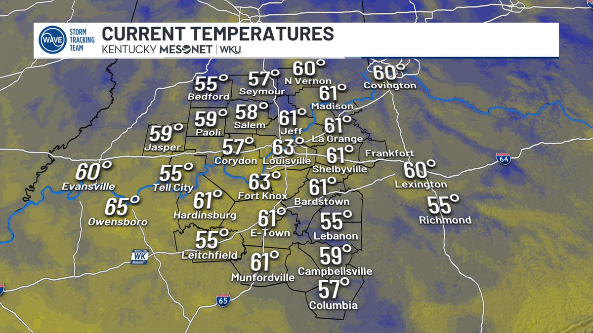 Good morning! Here are your out-the-door temps around WAVE Country. Catch the forecast now on #WAVENews Sunrise!

#WAVEWeather app: onelink.to/7ysptn