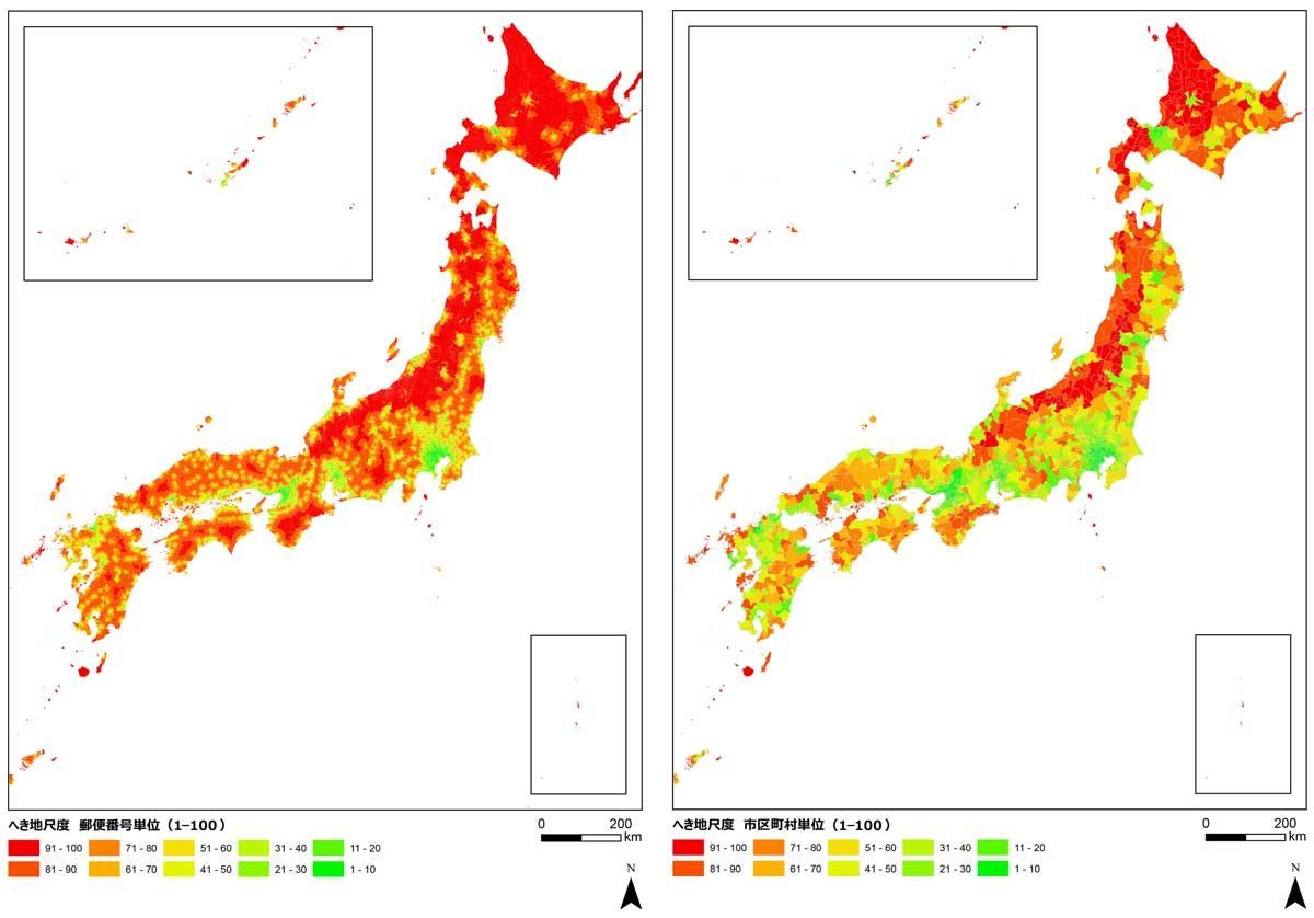 医療における「へき地」ってどこ？

<a href="/YCU_koho/">横浜市立大学</a> 横浜市立大学様がArcGIS Proを使って、日本全国の郵便番号ごとに“へき地度”をスコア化！
人口密度や病院までの距離など4項目をもとに、医療アクセスの格差を地図で見える化しています。
若手医師の配置や地域医療の課題解決にもつながるかも✨