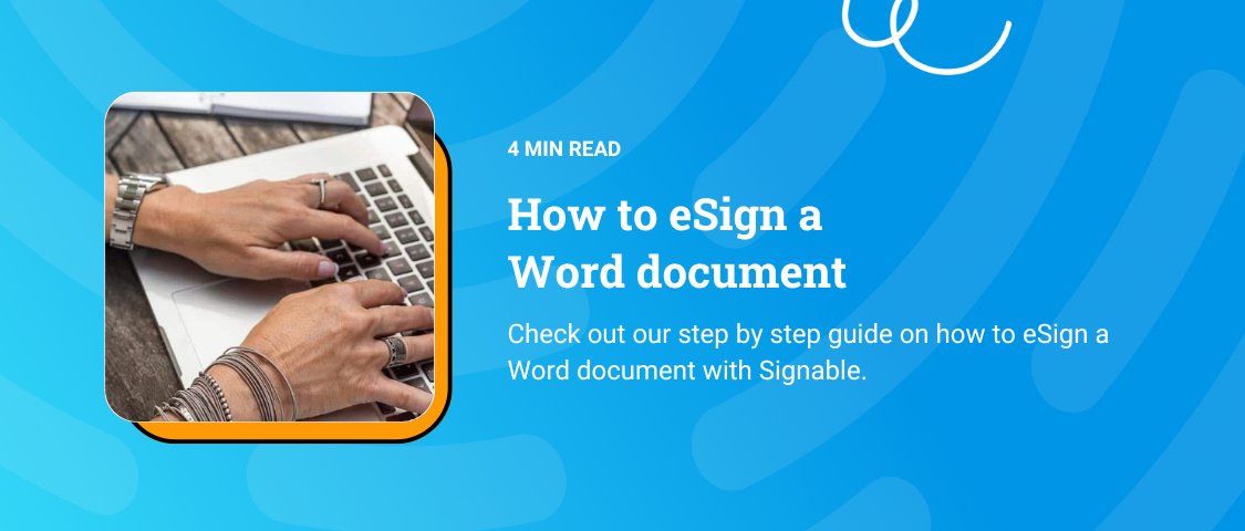 Looking to eSign a Word Document? ✍️

Whether it’s a contract, tenancy agreement, or offer letter, signing a Word Document electronically is simple, secure, and sustainable with Signable.

👉 Read the full guide here: hubs.ly/Q03K42Kw0