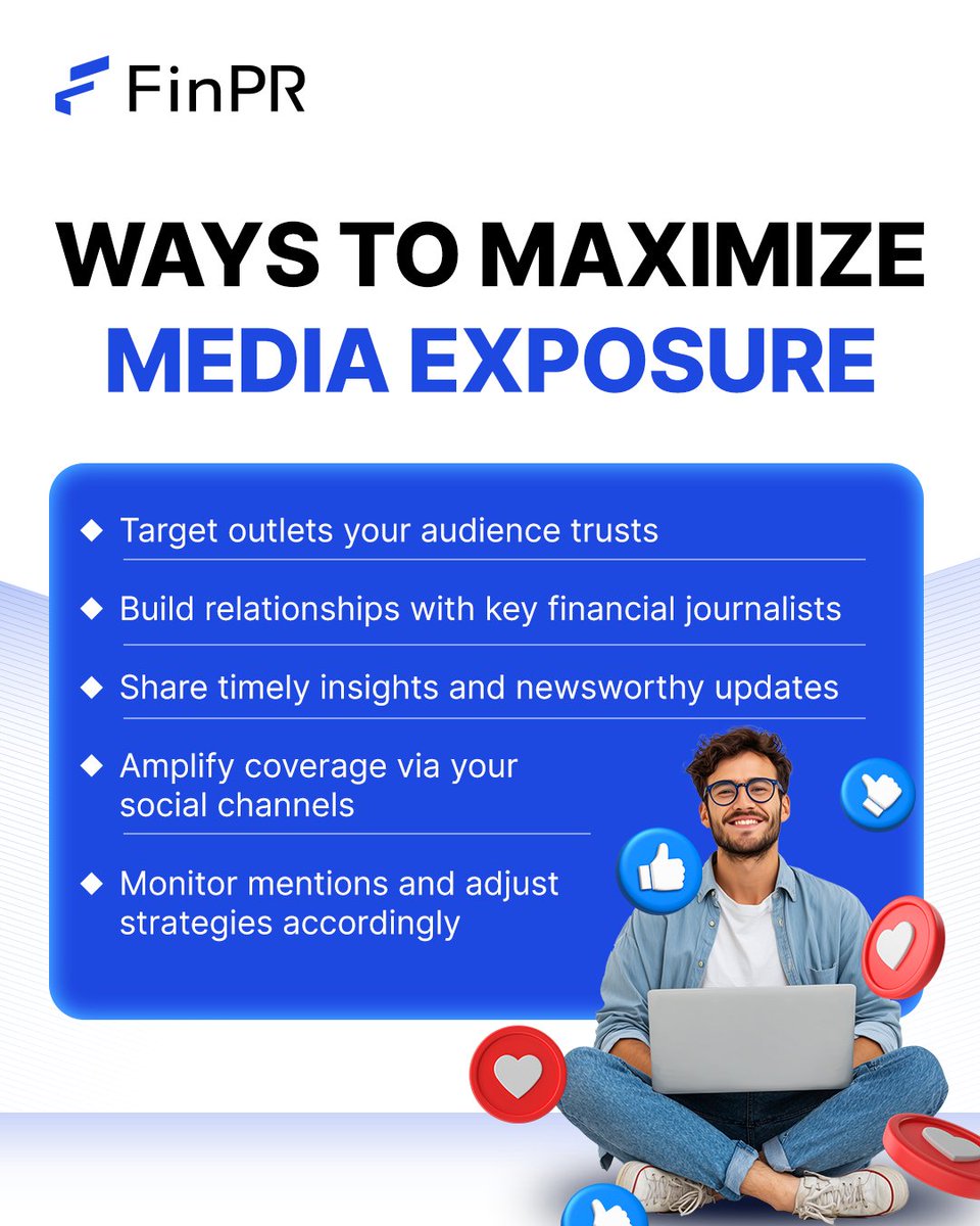 FinPRcom's tweet image. Want more media exposure?
✔ Target trusted outlets
✔ Build journalist relationships
✔ Share timely insights
✔ Amplify coverage
✔ Track results

#FinPR #MediaCoverage #BrandVisibility #FinancialPR #PRStrategy
