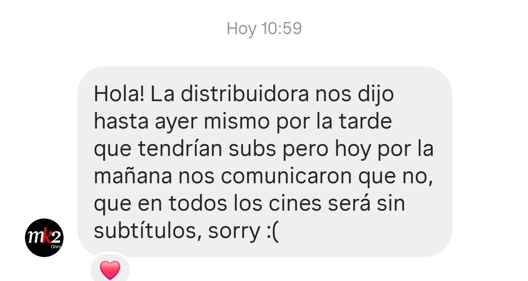 ArilCris's tweet photo. @taylorswiftes_ @mk2cines Ya no. Finalmente será sin subtitulos https://t.co/GTwKnETIuz
