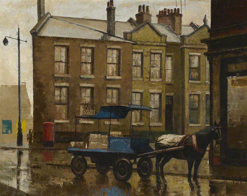 'Express Dairy, Dawes Road, Fulham' by Peter Colville Horridge Gardner (b.1921)

(Hammersmith and Fulham Archives and Local History Centre)