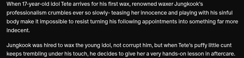 hrtfelttears's tweet photo. #taekook  | #kookvau The Smooth Operator:

17y/o idol tete X Esthetician Jk
Tw // cnc, bp-tae, pwp, voyeurism, Recording in secret, Mutual Masturbation

(9k+ words) https://t.co/xXAWALYM58