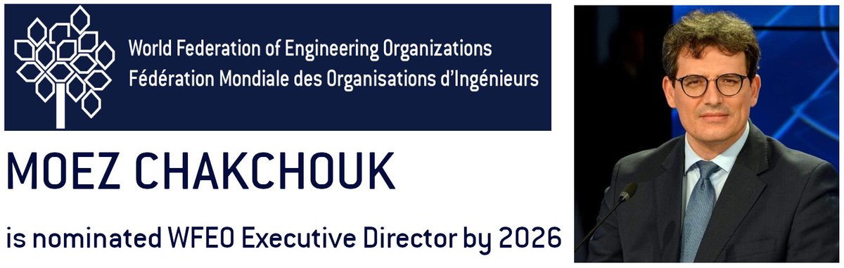 WFEO is delighted to announce that <a href="/mchakchouk/">Moez Chakchouk</a> will become our new Executive Director, on January 1, 2026.

His appointment reflects both the depth of his professional expertise &amp; his vision for the future of engineering in addressing global challenges.
&gt; shorturl.at/srgXh