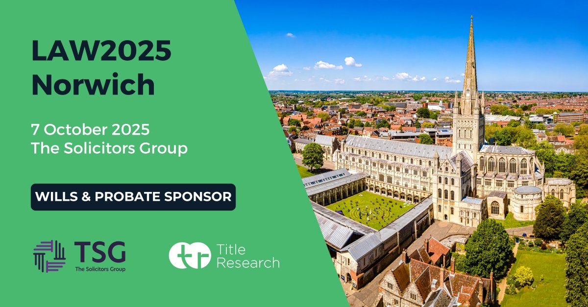 We’re proud to be a #WillsandProbate sponsor at the <a href="/solicitorsgroup/">The Solicitors Group</a> #LAW2025Norwich event!⚖️

As specialists in #ProbateGenealogy and #AssetRepatriation, we support #Solicitors with complex #EstateAdministration.🤝

🎟️ Book your place: eu1.hubs.ly/H0nqH_50

#LAW2025 #TSG2025