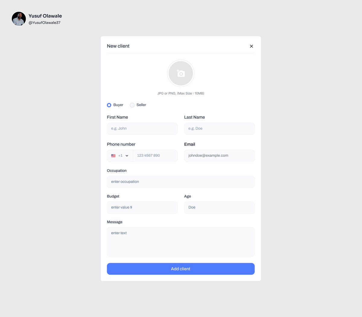 In the Client Management screen, agents can easily onboard their new clients.
The goal is to make client onboarding smoother and more efficient.