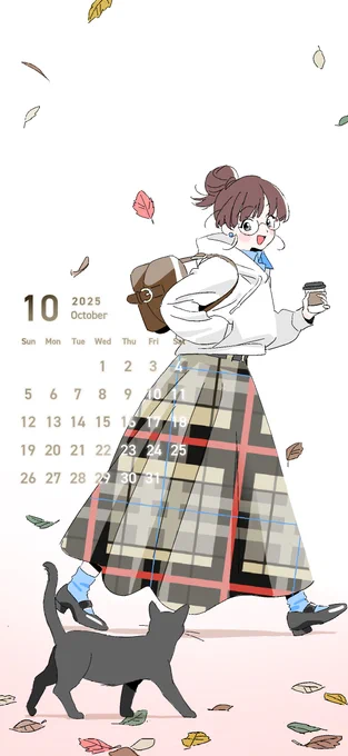 今月もteamヤマヒツヂのチームメンバーによる書下ろし壁紙カレンダーを公開! 10月は琴乃さん(デザイン・作監・原画)が担当! ※個人利用の範囲内でご利用ください。