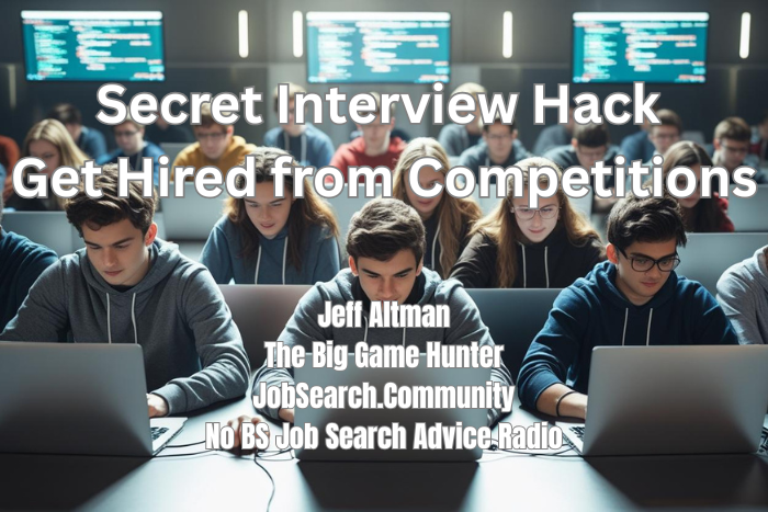 JeffAltmanCoach's tweet image. EP 3077 This show reveals a powerful, often overlooked strategy to boost your interview chances bit.ly/48aoVuC #hackathons #codingcompetitions #jobhack #techjobs #recruiting #standout #careertips #interviewtips #github #winwin #careerpodcast #nobsjobsearchadviceradio