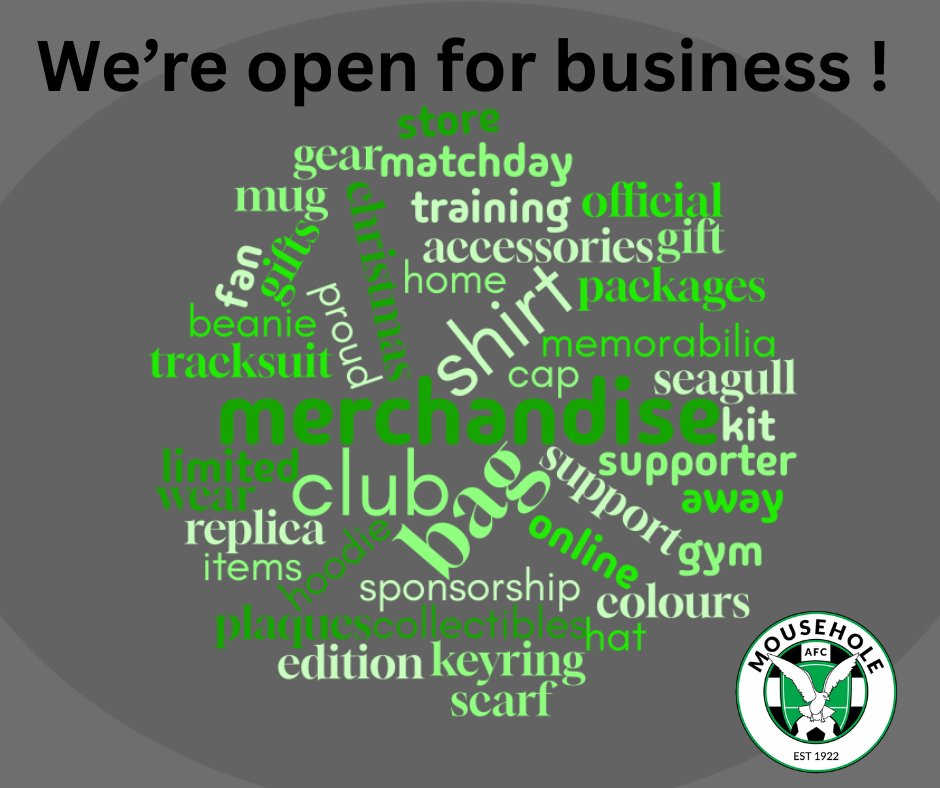 🎉 OUR ONLINE STORE IS NOW OPEN! 🎉

The wait is over, Seagulls fans — you can now shop all things Mousehole AFC in one place 👉 theclubshop.co.uk/mousehole-fc/

🟢 Official merchandise &amp; accessories
⚪ Perfect Christmas gifts for fans near &amp; far 🎁
🟢 Sponsorship opportunities
⚪ New