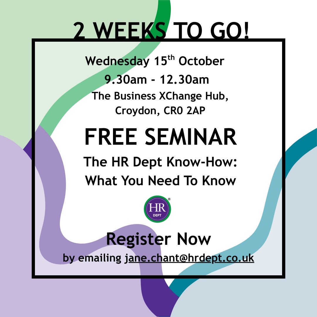 HRDeptSLondon's tweet image. Have you registered your place?

Email jane.chant@hrdept.co.uk to register now

Lastly, an update on the ever-evolving Employment Rights Bill

#FreeSeminar #FreeHRSeminar #HRSeminar #HRDept #HRKnowHow #HRDeptSouthLondon