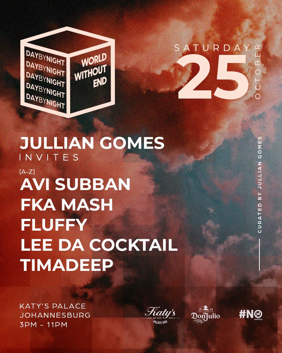 Saturday, 25 October — Katy’s Palace.
This is our last Day By Night for 2025.
See you on the dance floor.

📍 Katy’s Palace, Johannesburg
🗓 3PM – 11PM
🎟 Tickets available now — link in bio.