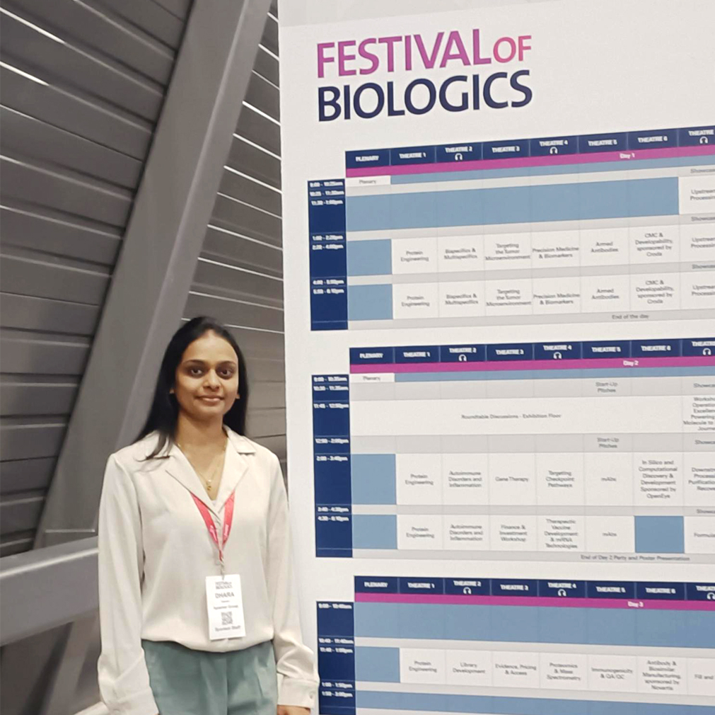 We’ve had some fantastic conversations so far and are all set for Day 2 at Festival of Biologics 2025 in Basel.

Come by booth 268 to meet Dhara Savsani. She’s looking forward to sharing insights, exchanging ideas, and exploring the latest in biologics with you.