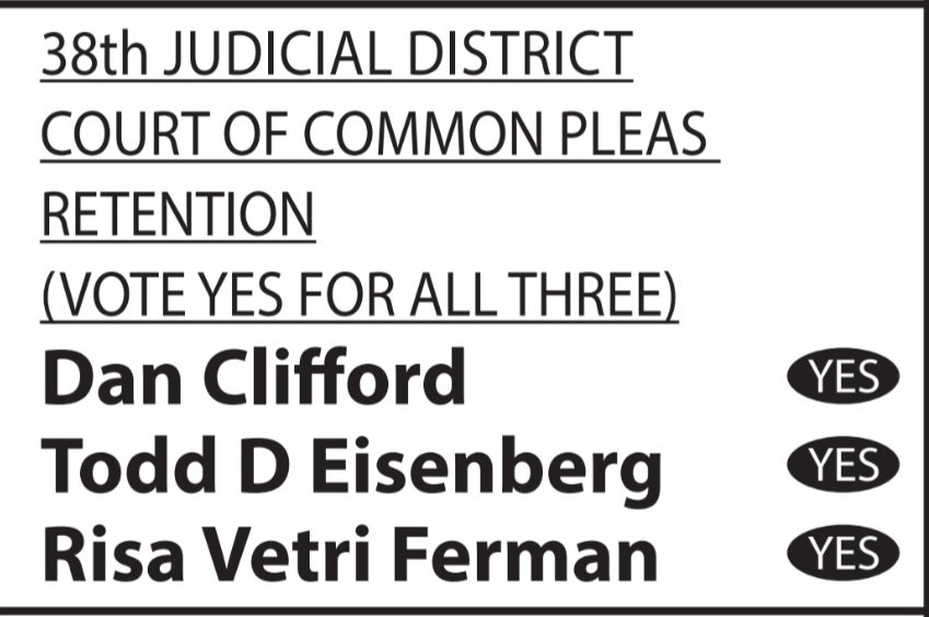 My brother Todd Eisenberg is up for retention as judge in the Court of Common Pleas in the upcoming General Election on Nov. 4. Montgomery County friends and family, please vote for Todd! #MontcoPA #Montco #MontgomeryCounty #Pennsylvania #ElectionDay2025