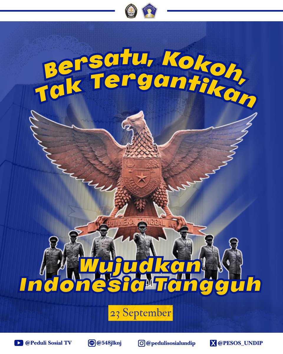 PESOS_UNDIP's tweet photo. [HARI KESAKTIAN PANCASILA]

"Pancasila adalah jiwa bangsa Indonesia yang lahir dari perjuangan panjang melawan penjajahan." – Ir. Soekarno. https://t.co/4KgidlSNOe