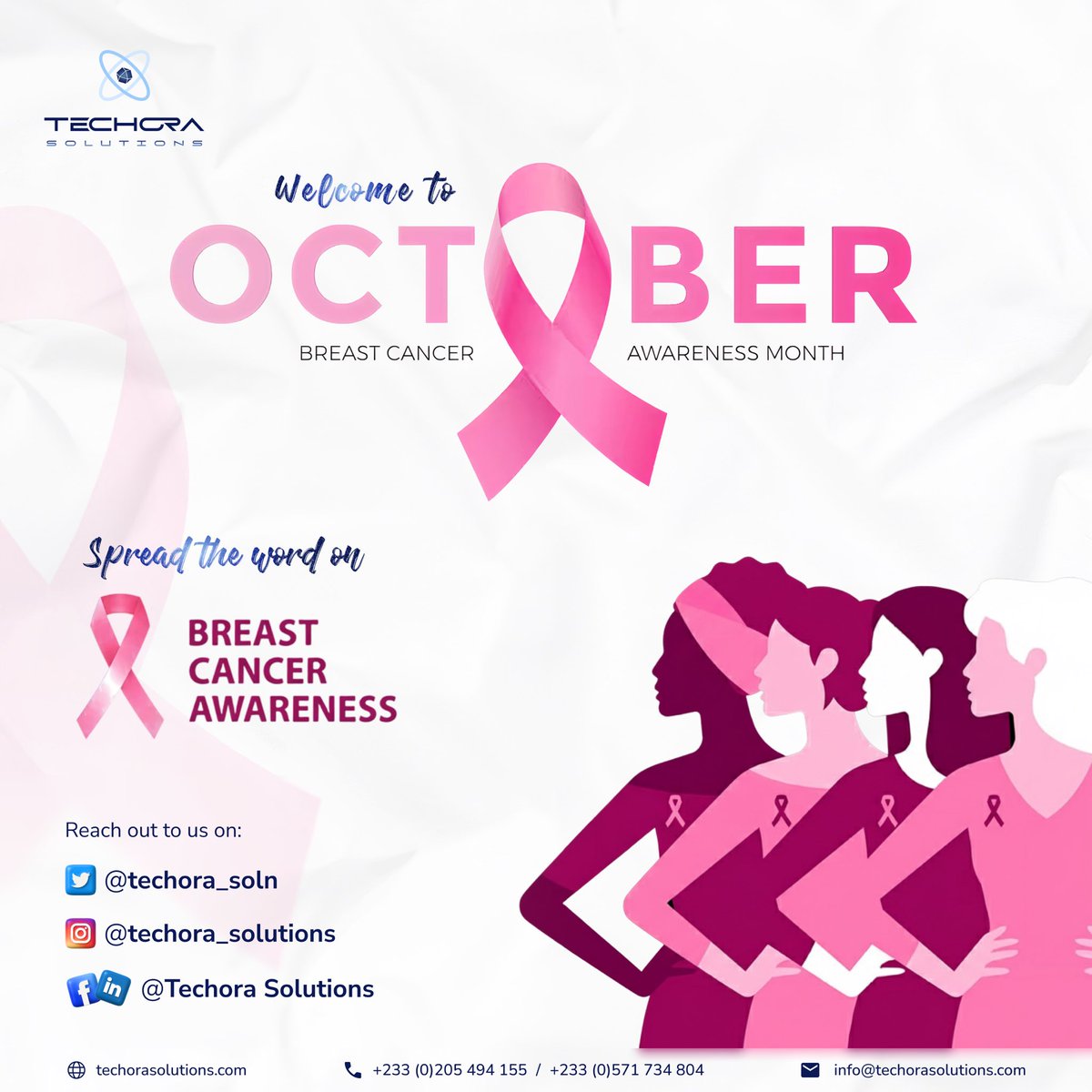 Techora_soln's tweet image. Hello October 🌸 New month, fresh energy! At Techora Solutions, we’re stepping into this season with hope, innovation, and a reminder to care for one another. This month, we stand in pink 🎀 and stand for progress. Let’s make it count.

#newmonth, #newbeginnings #TechoraSolutions