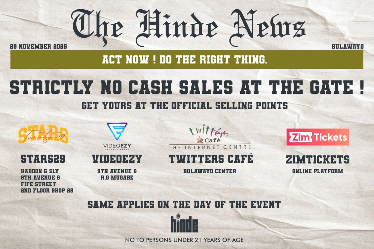 Don’t risk missing out no ticket sales at the gate!

Hinde🚀