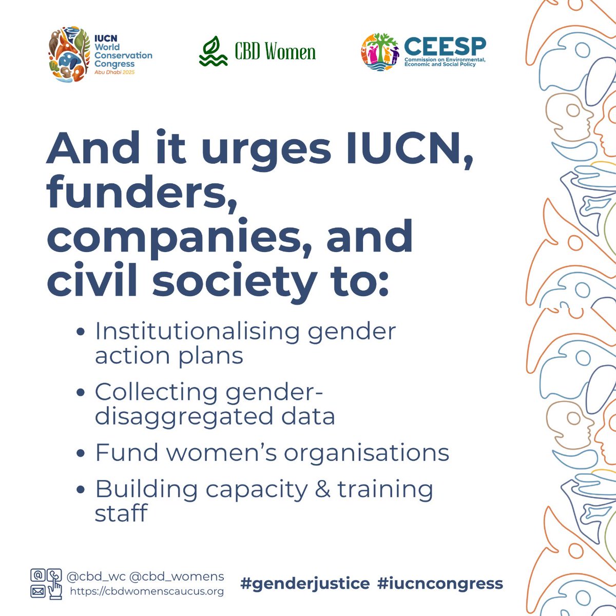 cbd_wc's tweet image. 🎉Historic milestone! Members voted in favour of Motion 051 on Gender Equality ahead of #IUCN2025 🌍
This is a commitment to resource, implement & lead the CBD Gender Plan of Action.
🌱 Gender justice = safeguarding nature.
#Congratulations to all sponsors of this motion!