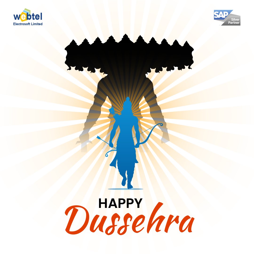 webteldotin's tweet image. ✨ This Dussehra, let’s celebrate the triumph of good over evil.

May Lord Rama inspire us to follow the path of truth, courage, and righteousness. 🙏🔥
Wishing you all a very Happy Dussehra!

#webtel #HappyDussehra #VijayaDashami #FestivalOfVictory #GoodOverEvil #LordRama