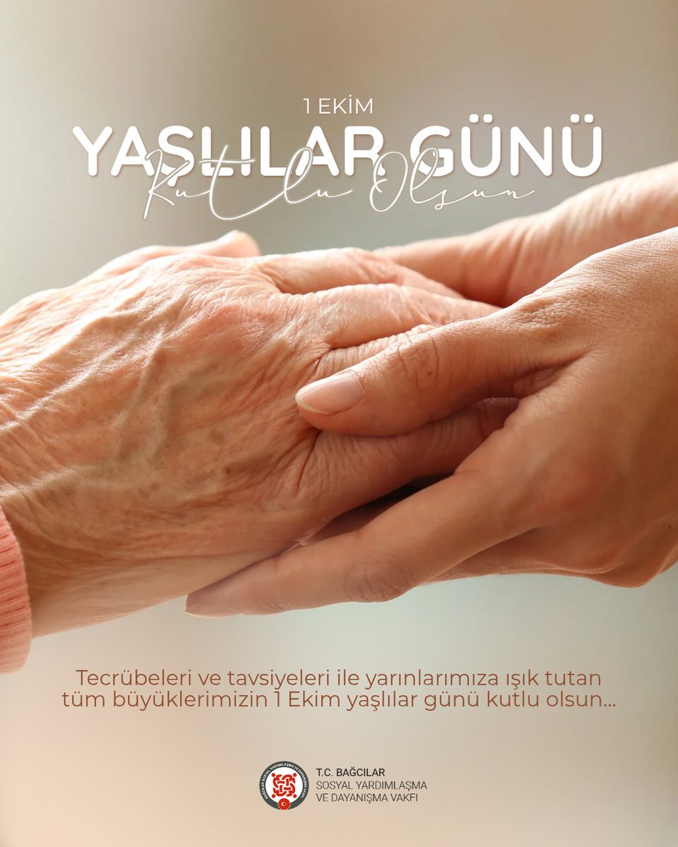 Tecrübeleri ve tavsiyeleri ile yarınlarımıza ışık tutan tüm büyüklerimizin 1 Ekim Yaşlılar Günü kutlu olsun...