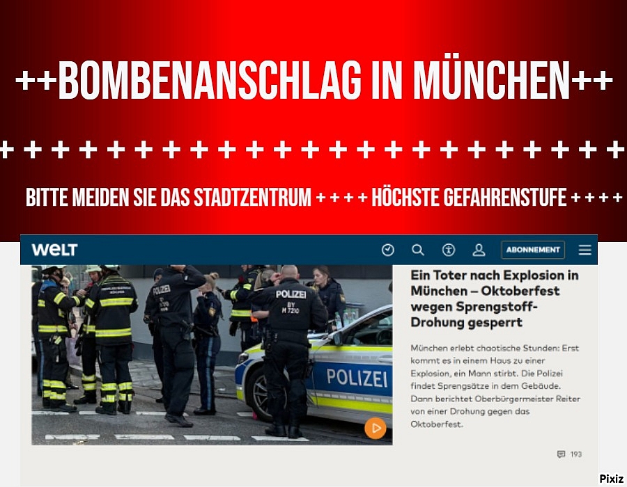BockwurstClown's tweet image. +++++Bombenanschlag in München+++
++++++++Eil+++++Eil+++Eil+++Eil++++
🟥🟥🟥🟥🟥🟥🟥🟥🟥🟥🟥🟥🟥🟥🟥
Bitte halten Sie sich vom Stadtzentrum fern+++
++++Größte Gefahrenstufe++++
🟥🟥🟥🟥🟥🟥🟥🟥🟥🟥🟥🟥🟥🟥🟥
🟥🟥🟥🟥🟥🟥🟥🟥🟥🟥🟥🟥🟥🟥🟥
#Warnung #München #Bombe #Terroranschlag