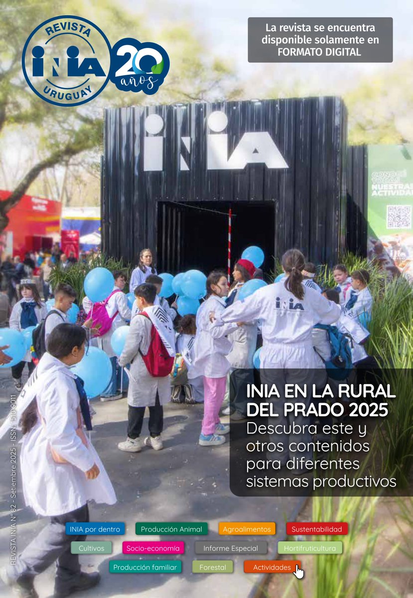✅Salió el número de Revista INIA de setiembre! Acceda a más de 30 artículos técnicos y actividades de transferencia en el siguiente enlace. Muchas gracias por colaborar en su difusión.
▶️inia.uy/sites/default/…