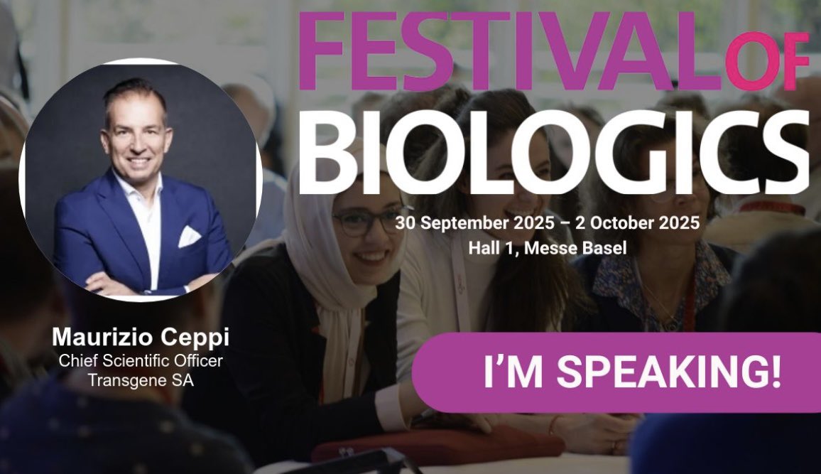 🎤 I’ll be speaking at Festival of Biologics Basel 2025, tomorrow, the 2nd of September at 9.05am (Immunotherapy Keynotes, Theatre 9). I will give a talk on the progress of Transgene’s clinical asset TG4050, currently tested in a Phase 2 adjuvant study in HNSCC patients.