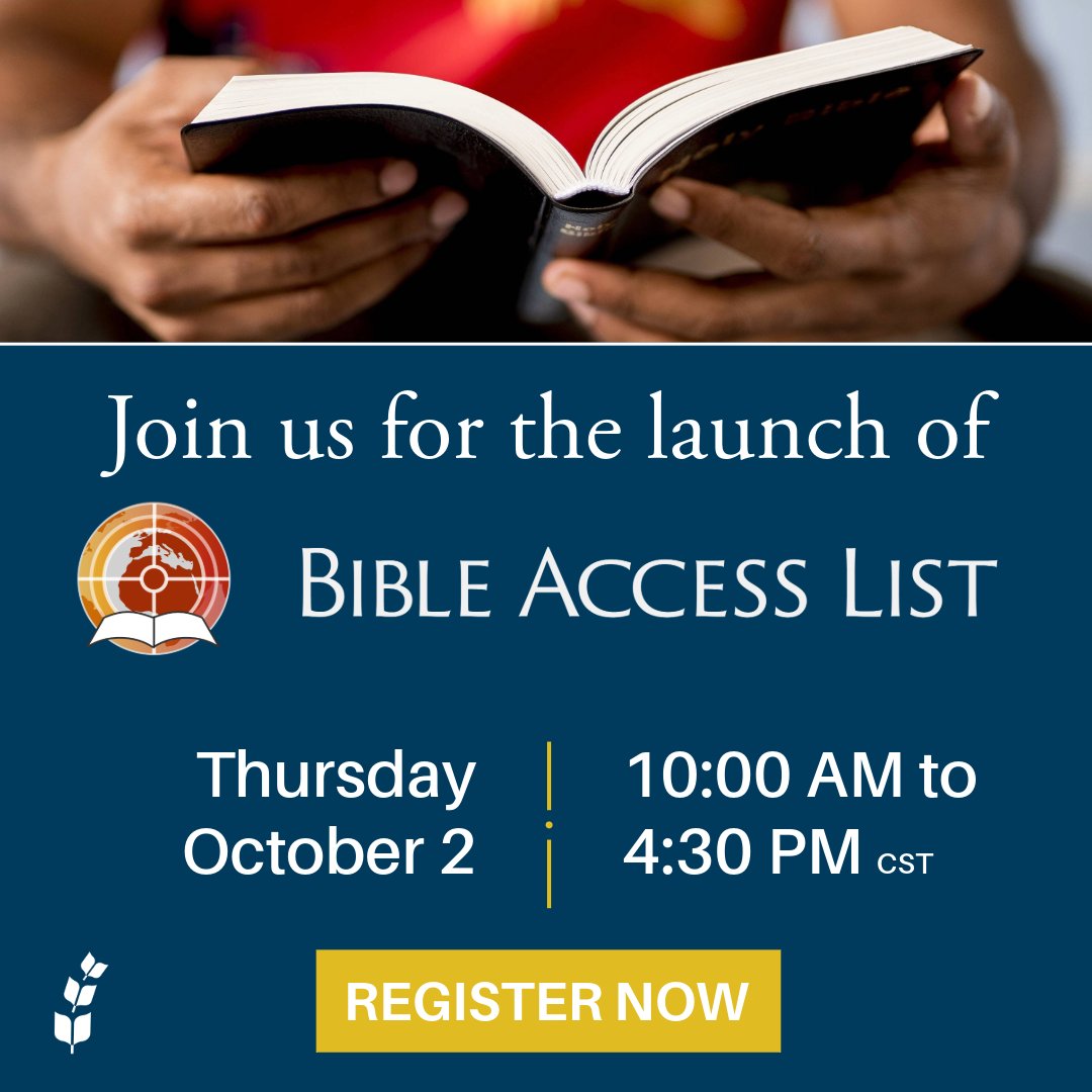 BibleLeague's tweet photo. Tomorrow is the launch of the Bible Access List! Join us as we reveal barriers to Christians worldwide and work together to ensure that no one is left without the living Word of God. Register for the launch here: https://t.co/1bUhjvw98x https://t.co/vywdDsEUTI