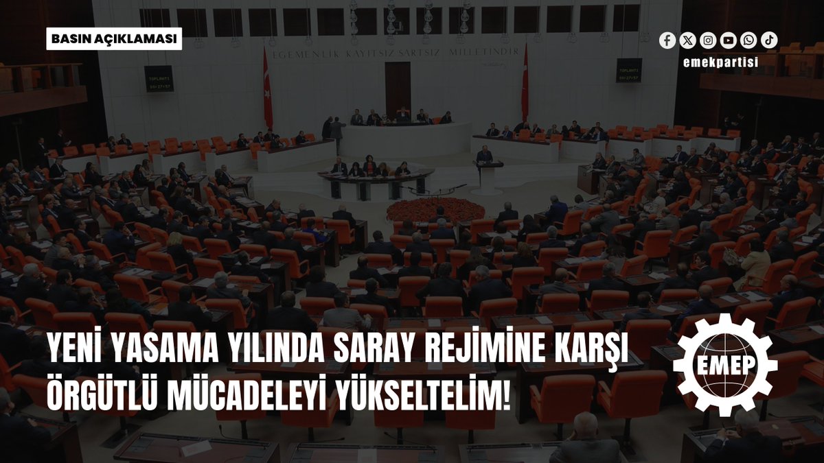 YENİ YASAMA YILINDA SARAY REJİMİNE KARŞI ÖRGÜTLÜ MÜCADELEYİ YÜKSELTELİM!

Meclis, 1 Ekim’de yeni yasama yılına başlıyor. Meclis Başkanı Numan Kurtulmuş geçtiğimiz yılı değerlendirirken, “798 kanun teklifi verildi, 32’si kabul edildi, 901 saat çalıştık, 37 bin sayfa tutanak