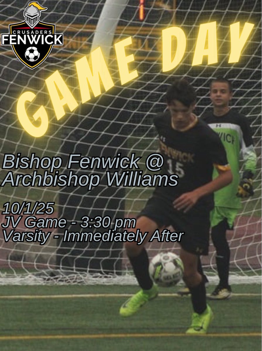 FenwickBVSoccer's tweet photo. Fenwick Boys Soccer travels south today to take on Archbishop Williams for another CCL matchup. 
@We_Are_Fenwick 
@SoccerAwhs 
@CCLeagueEst1975 
@NickGiannino_GT 
@AboyounMark https://t.co/cxU4drlbNA